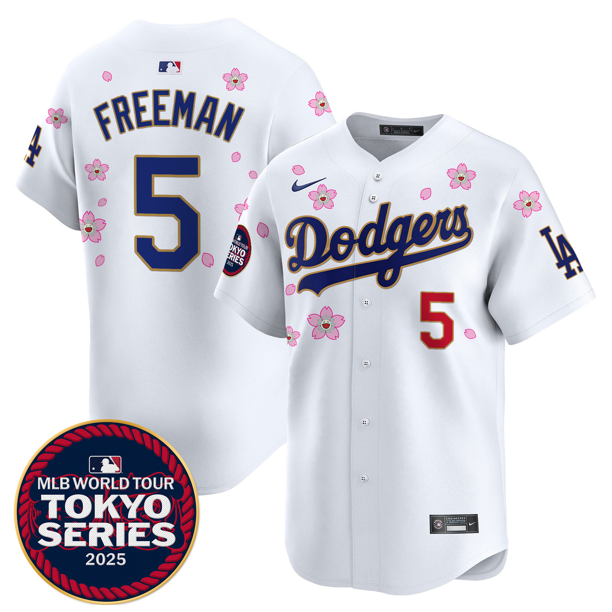Men Los Angeles Dodgers 5 Freeman Tokyo Series white Limited Stitched 2025 Jersey
